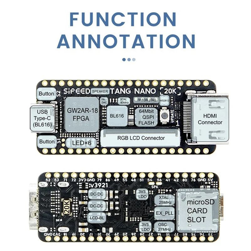 Tang Nano 20K FPGA RISCV Linux Макетная плата Ретро игровые наборы игровой плеер