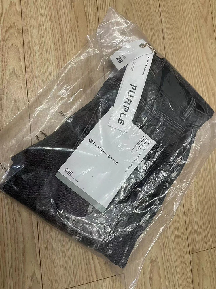 Purple Brand Low Rise Skinny Men Jean Black Dirty Vintage White Paint Purple Jeans