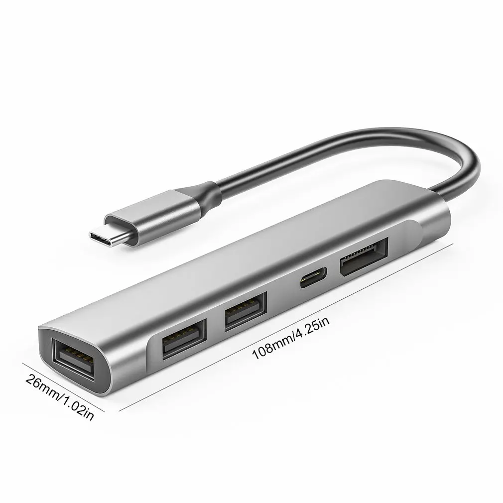 Горячая док-станция-концентратор USB C 5 в 1 адаптер к порта дисплея типа USB2.0 PD