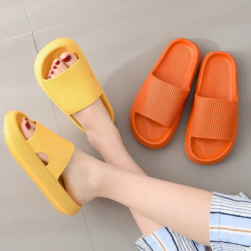 Fashion Slippers Women Thick Platform Indoor Bathroom Slipper Lovers Soft EVA Anti-slip Home Floor Slides Ladies Summer Shoes