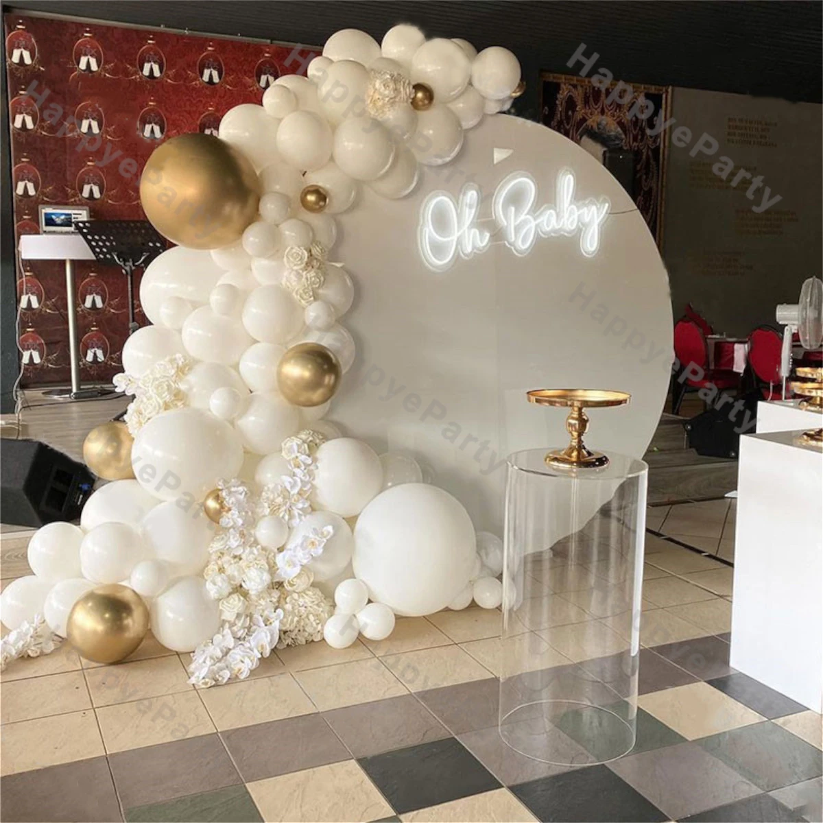 

Воздушные шары-гирлянды свадебное украшение, матовое, белое, хромированное, золотое, искусственное дерево, пол, раскрывание дня рождения, сувениры, декор для детского праздника