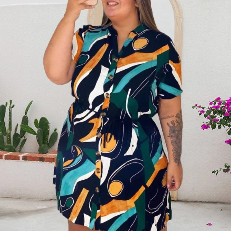 Рисунок 2 - Женское платье-рубашка с коротким рукавом