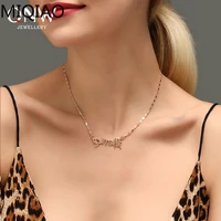 mode stainless steel name necklace letter or necklace neck pendant logo gift necklace women