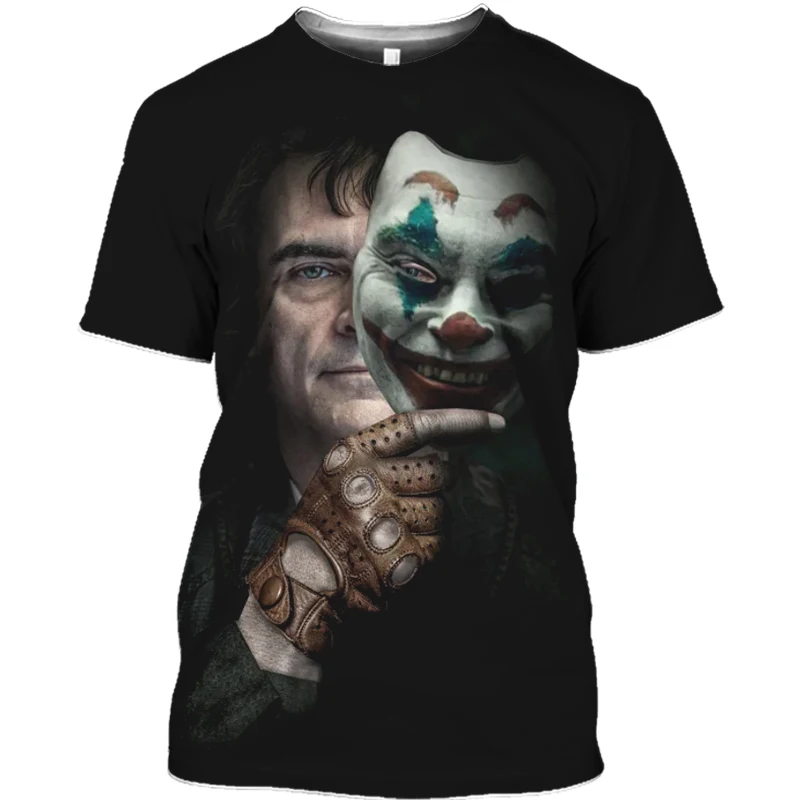 

Летняя модная футболка для мужчин и женщин с 3D принтом темного зла клоуна уличный индивидуальный тренд дикая свободная футболка большого р...