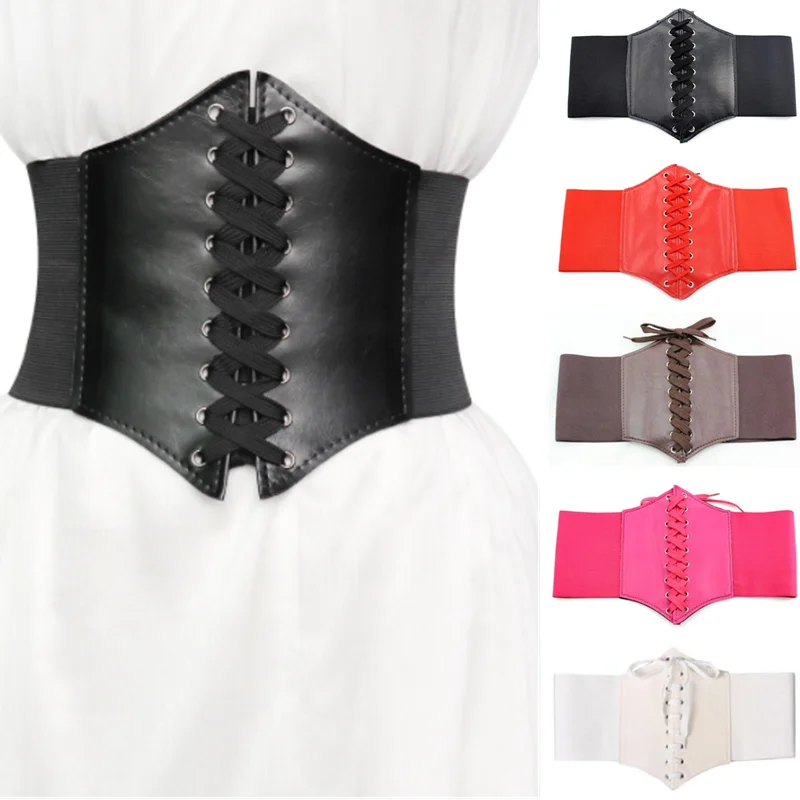 

Corset Wide Pu Leather Slimming Body Waistband for Women Elastic High Waist Strap Stretch Girdle Cinto Sobretudo Femme Fajas