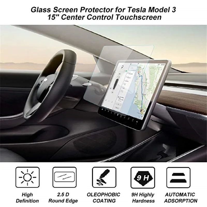

Защитное закаленное стекло для сенсорного экрана автомобильной навигации, 15 дюймов, пленка для сенсорного экрана с центральным управлением для Tesla Model 3, аксессуары