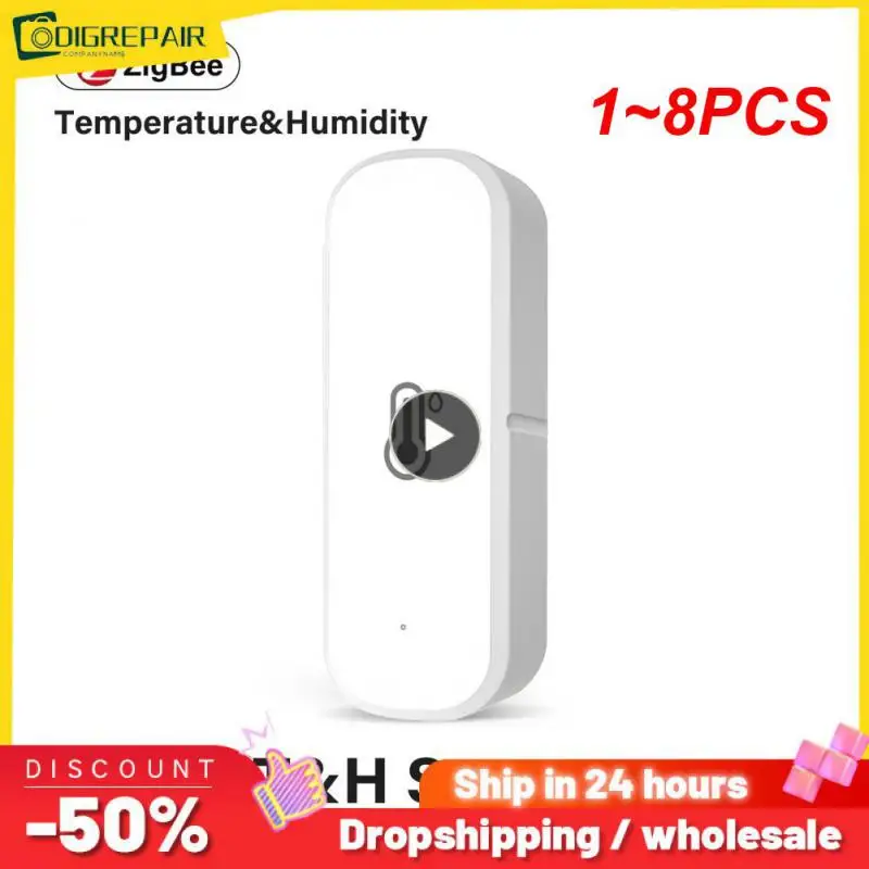 

Датчик температуры и влажности Tuya ZigBee/Wi-Fi, домашний подключенный термометр, совместим с Smart Life, Alexa, Google Assistant, 1 ~ 8 шт.