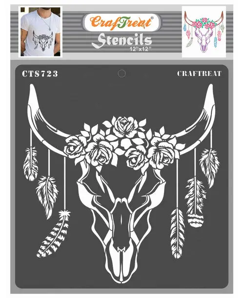 

Boho Skull Stencil Scrapbook Diary Decoration Embossing Template DIY Greeting Card Handmade 2021