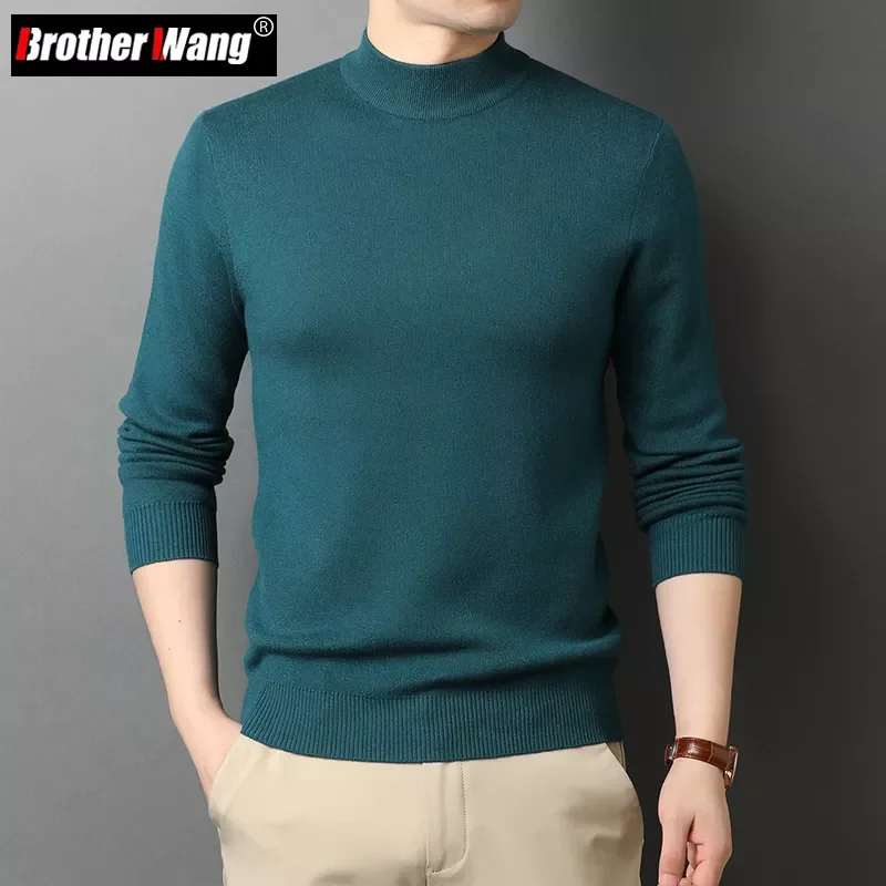 

NEW IN Style 8 Colors Men's Half Turtleneck Wool Sweater Autumn and Winter Fashion Casual Warm Pullover Male Brand Clothes
