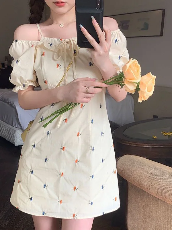 Нежное стильное милое Цветочное платье для девочек на шнуровке летнее Новое