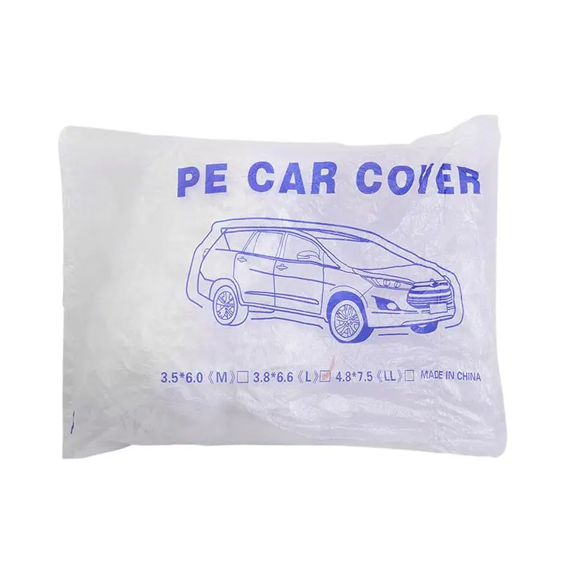 

Universal Clear Car Cover With Elastic Band PE Plastics Clear Full Car Protective Shield Transparent Car Protective Covers Water