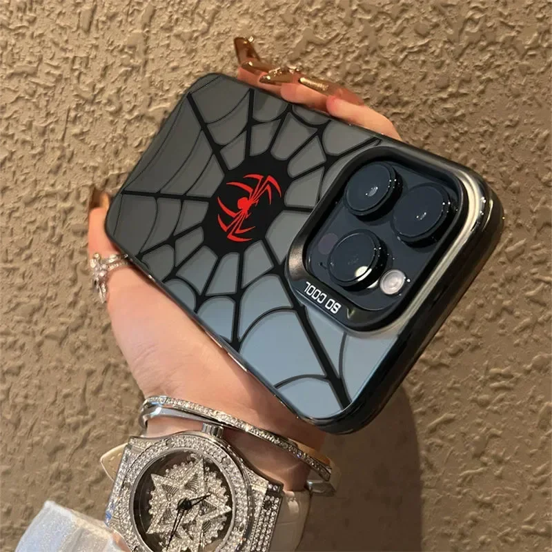 Cool Spider Man Icon Case for iPhone 16 Plus 11 12 13 14 15 Pro Max XR Marvel Character Durable Hard Plastic Shockproof Cover