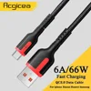 Acgicea 66W USB C Cable 6A Super Fast Charging Type C Cables for Samsung S21 Huawei Xiaomi12 Quick Charger USB C Wires Data Cord 1