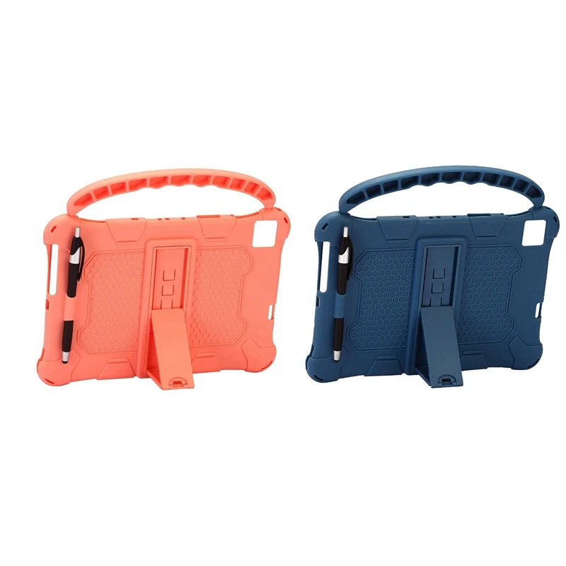 

2PCS Tablet Case For Teclast M40 P20HD P20 10.1 Inch Tablet Silicone Case Tablet Stand With Handle(Pink & Blue)