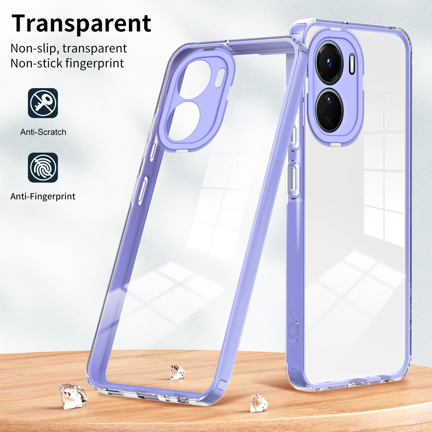 

3 IN 1 Frame Clear Case for Vivo Y16 Y 16 Luxury Transparent Soft Edges Hard Armor Shockproof Phone Cover VivoY16 V2204 V2214
