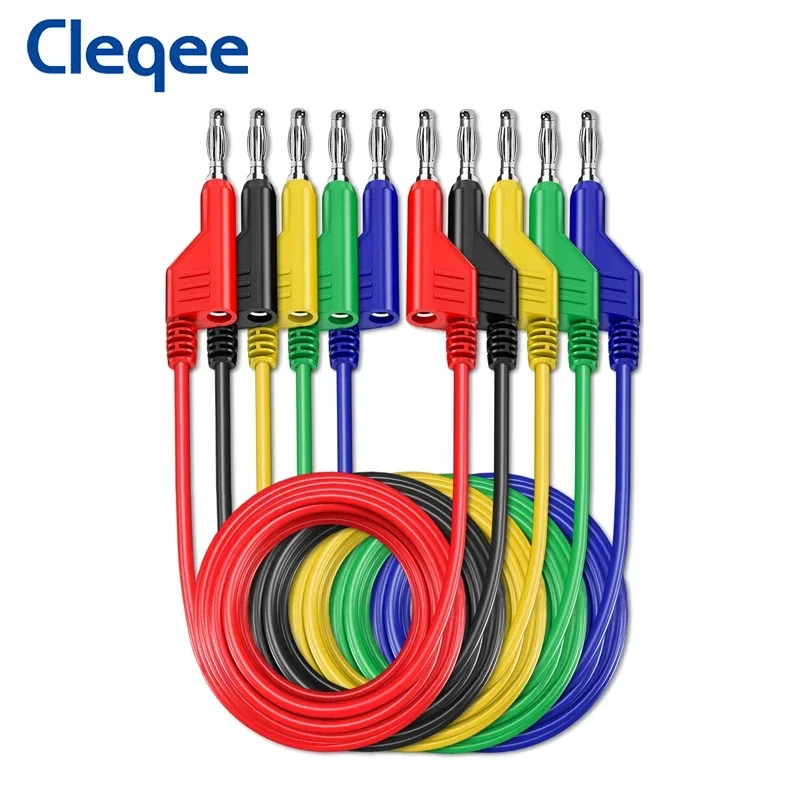 Cleqee P1036A 4 мм штекер типа «банан» для мультиметра, тестовый провод, комплект проводов из ПВХ, зажим типа «крокодил», U-образная вилка, набор автомобильных инструментов