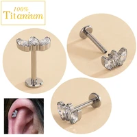 16g internal thread labret piercing lip studs g23 titanium ear piercing earring cartilage tragus helix stud fashion body jewelry