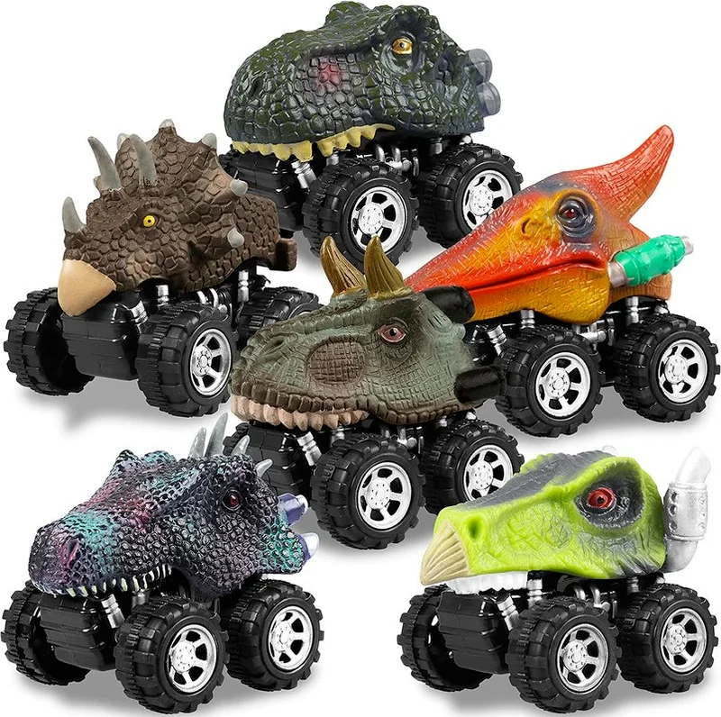 

Dinosaur Toy Pull Back Cars Realistic Dino Cars Mini Monster Truck with Big Tires Small Dinosaur Toys for Kids Birthday Gifts