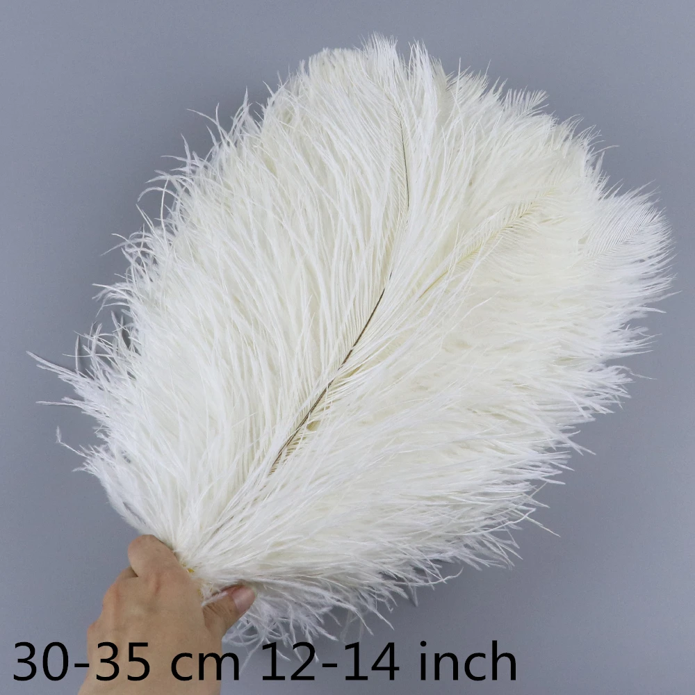 

White Ostrich Feather Party Table Centerpiece Decoration Plume Natural Feathers 10 PCS for Jewelry Making Crafts Accessories