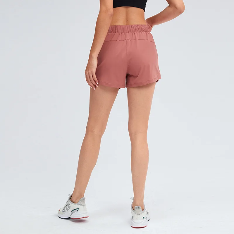 Lulu wemn Yoga Short Stretchy Shorts 2 Out Pocket Sports Shorts Tummy Control Workout Running Athletic RunningShorts