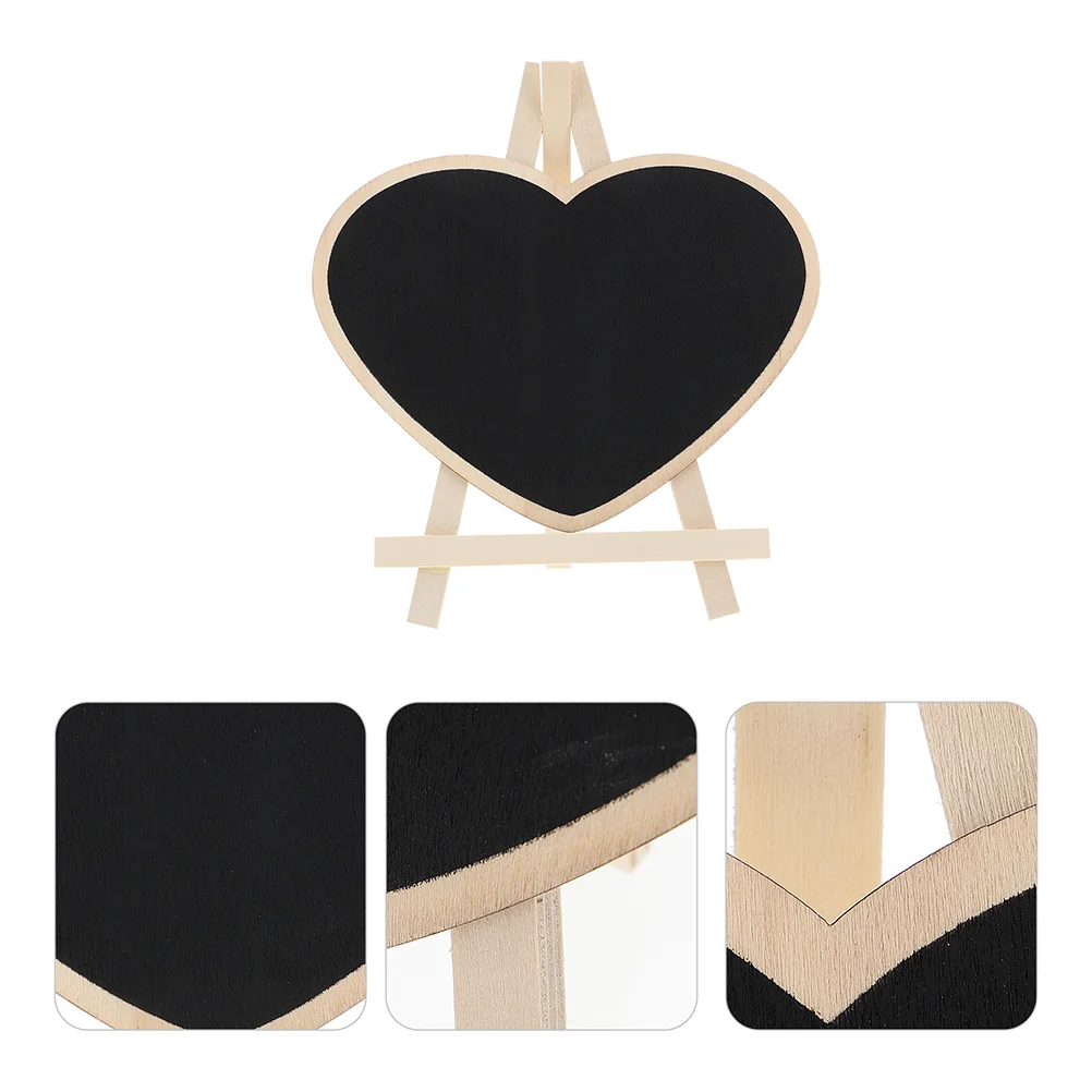 

2pcs Small Chalkboard Desktop Chalk Board Sign Board Heart Shaped Message Board