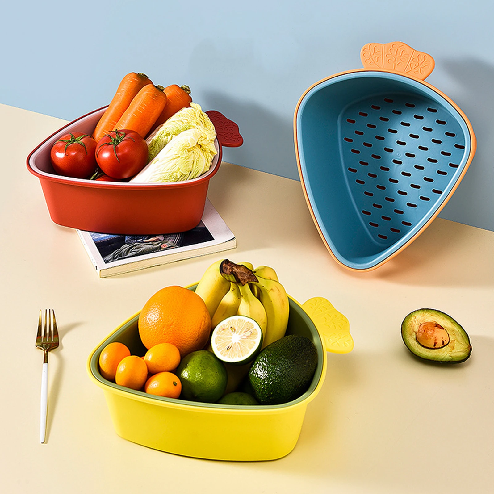 

Многофункциональная сливная корзина для кухонной раковины, двухслойная корзина для мытья воды с фильтром, корзина для сортировки кухонног...