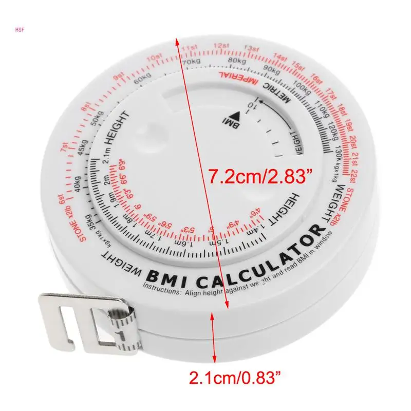 

ИМТ Индекс массы тела Выдвижная лента 150 см Измерение Калькулятор Диета Потеря веса