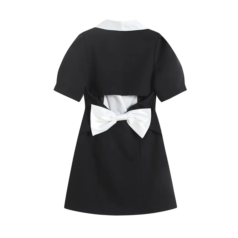 Женское платье с рукавами-пузырьками Zarb платье-костюм ажурным бантом на спине