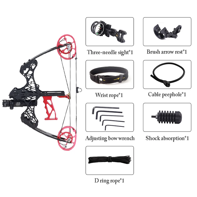 

45 Lbs Dual Purpose Archery Steel Ball Composite Pulley Bow Set With String Stop Double Pulley Outdoor Shooting Fish Archery Bow