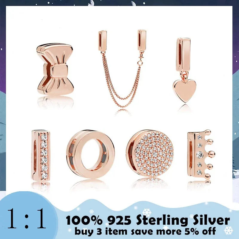 

Бусины из серебра 100% пробы под розовое золото, 925 пробы