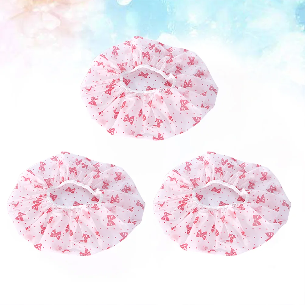 

Shower Cap Bathing Caps Hair Hat Supplies Women Bath Cover Head Flower Bonnet Elastic Cartoon Accessories Preventingsalon