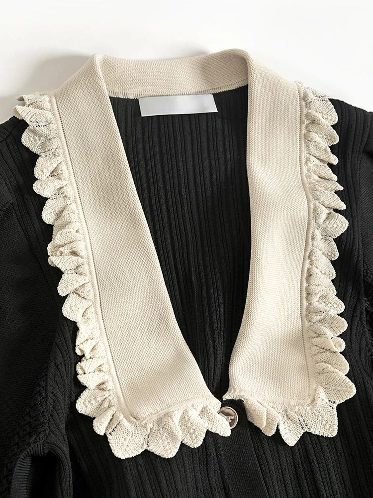 Вязаное платье-свитер из вискозы с длинным рукавом