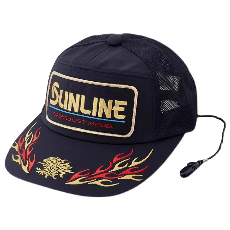 Фото Рыболовная Кепка Sunline, летняя Солнцезащитная вышитая рыболовная шляпа с зажимом, быстросохнущая №1