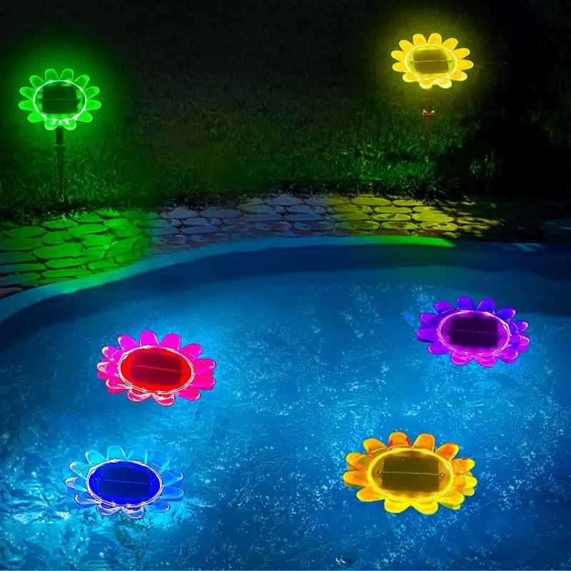 

Solar Floating Sunflower Light Swimming Pool Light Waterproof Lawn Lamp Home Party Garden Pond Decoration Solar Floating Lights