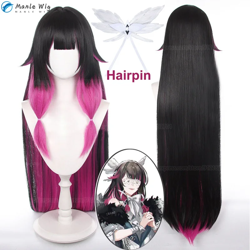 

Game Genshin Impact Fatui Cosplay Girl Columbina Cosplay Wig 100cm Long Heat Resistant Hair Hairpin Anime Party Wigs + Wig Cap