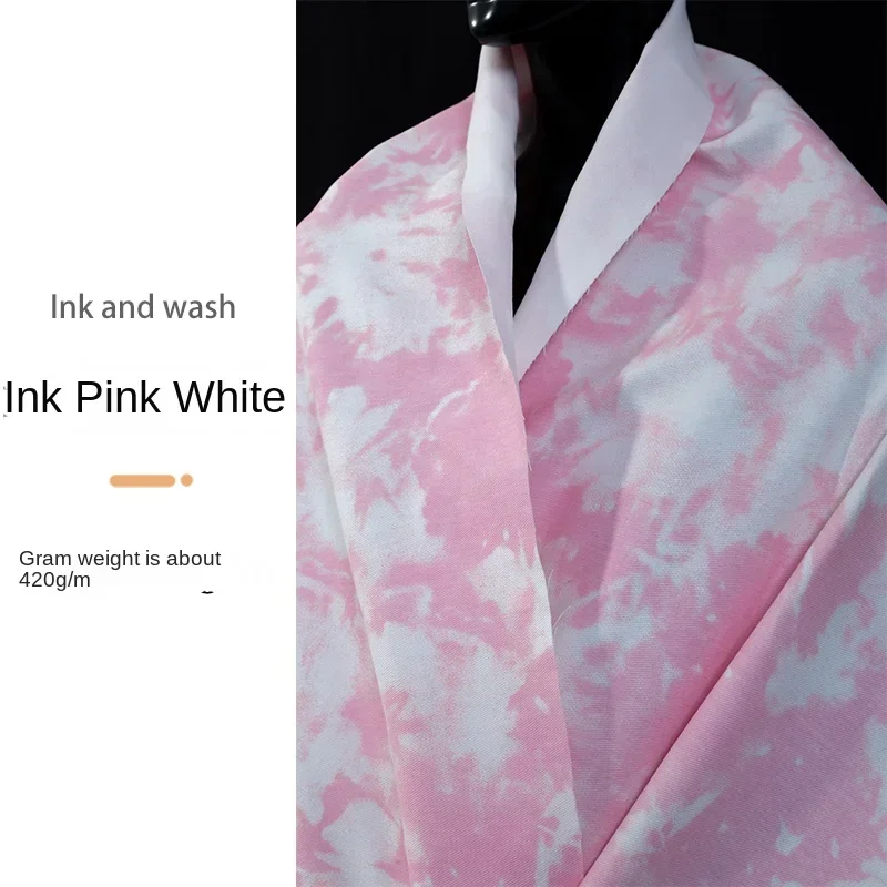 Джинсовая ткань с принтом из чистого хлопка окрашенная в технике тай-дай