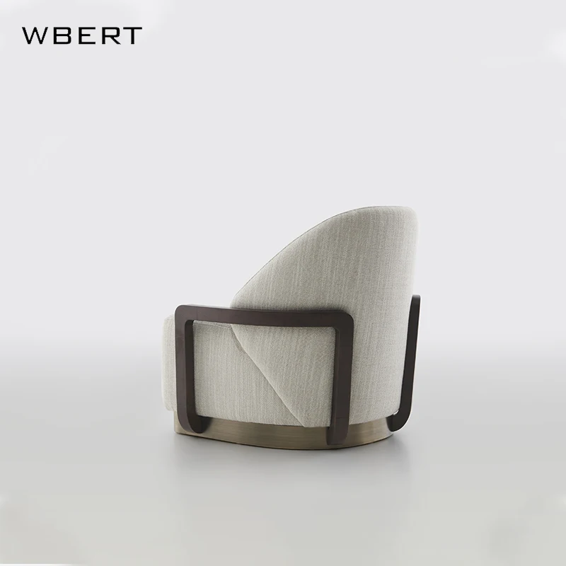 Скандинавский простой художественный дизайн WBERT Одноместный стул из массива