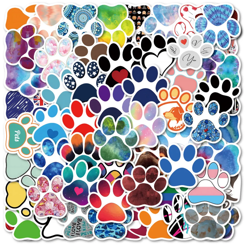 Skateboard Guitar Dog Cat Paw Sticker Packs