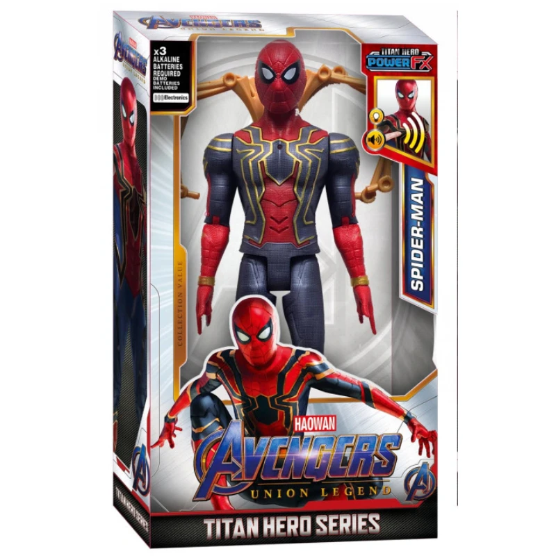 

30Cm Upgraded Version Marvel Spiderman Ironman Sound and Light Anime Figure Action Toy Gift Movable Joints Rotatable Doll