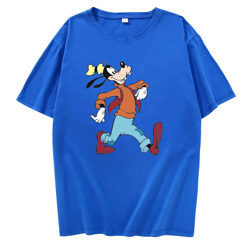 

Disney Goofy 4XL Oversized White Black T Shirt Men Women 2022 Summer Short Sleeve Causal O-neck Basic T-shirt Female Male Tops
