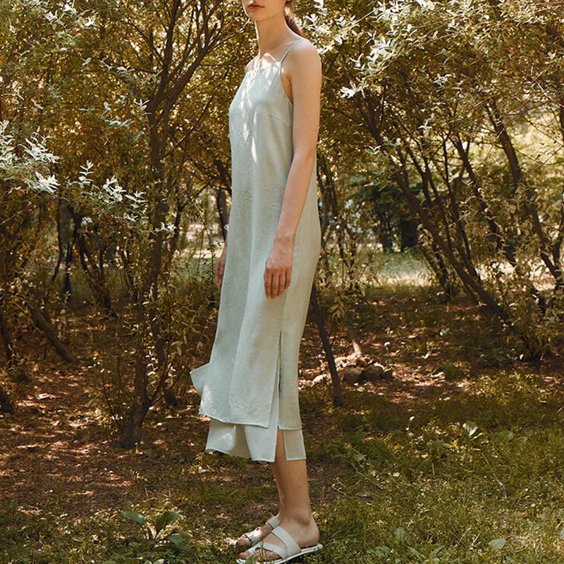 Платье женское длинное на молнии Элегантное повседневное Двухслойное