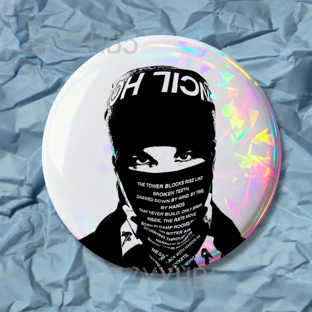 Фото E-EsDeeKid Rebel 4 Raws Enamel Pin Tinplate Round Brooch Badges 58mm 44mm 32mm 75mm 25mm №2