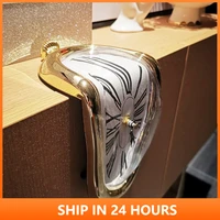 1pc modern design cretive wall clock distorted wall clock retro deformed time clock for garden living room home decoration 30