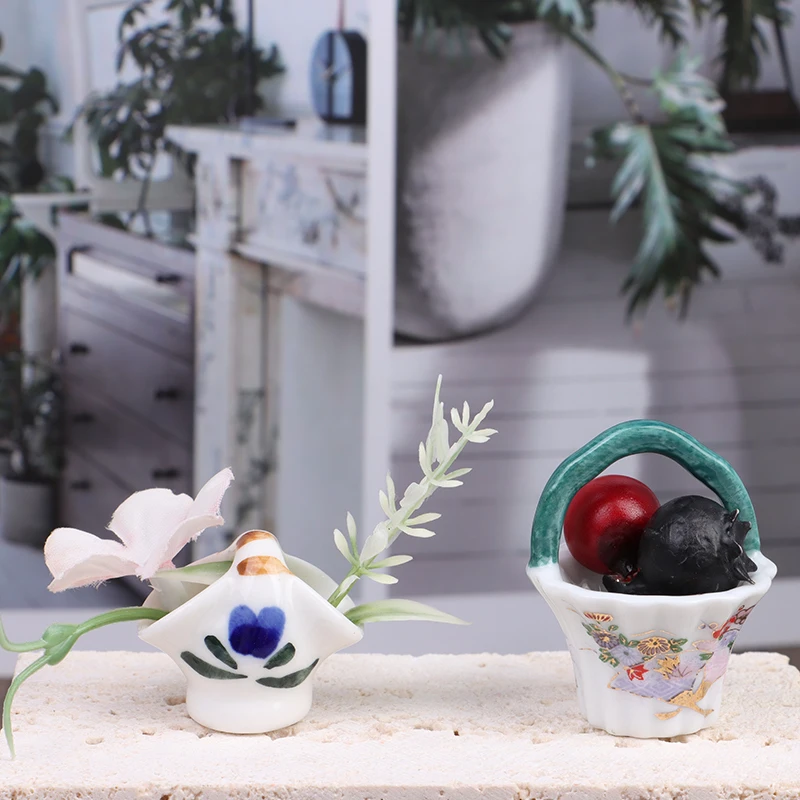 

1:12 Кукольный домик, керамическая корзина для фруктов, корзина для еды, овощей, хлеба, кухонный декор, кукольные аксессуары oyuncak kizlar icin