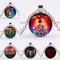 new stranger things hellfire club necklace gemstone pendant for tv drama fans friend gift