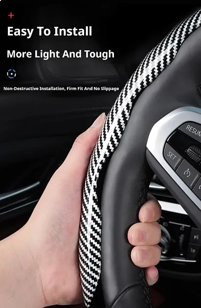 Фото Подходит для Buick: чехол на руль с текстурой под карбон, сегментированный, быстросъемный, прочный, для моделей Encore и Envista. №5