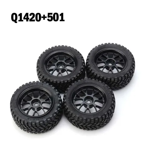 4 шт. резиновые внедорожные шины RC 75 мм NeebRC  для Wltoys 144001 124018 124019 MN99S MN90 MN86 HPI 1/10 1/14 1/16