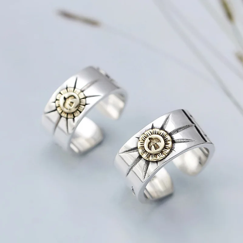 Украшение из стерлингового серебра s925 индивидуальное кольцо в Корейском стиле с