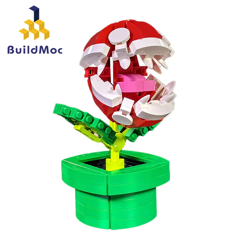 

BuildMoc Man Eater Flower Piranha Plant Chomper Building Blocks Set Audrey II Little Shop of Horrors Brick Toy For Children Gift