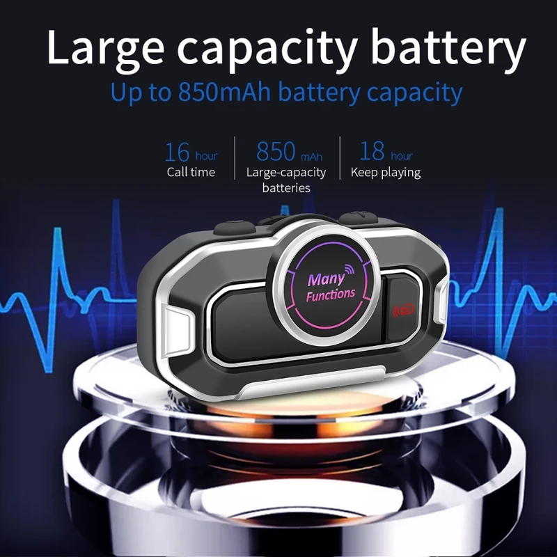 

Универсальная система для шлема, мотоциклетная Bluetooth-гарнитура K1KF